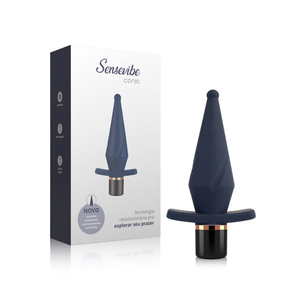 Plug Anal Vibratório Multivelocidade Recarregável Sensevibe Conic