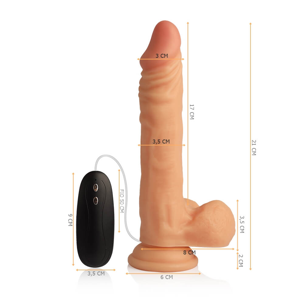 Pênis com vibrador, Ventosa e Escroto Strong Dildo – 17 cm x 3,5 cm |  Outlet - RomaSex