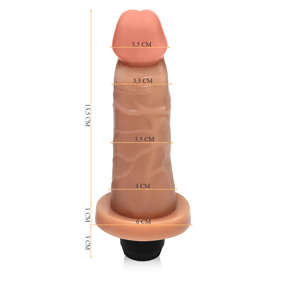 Pênis Realístico com Vibro – 13,5 cm x 4 cm - RomaSex